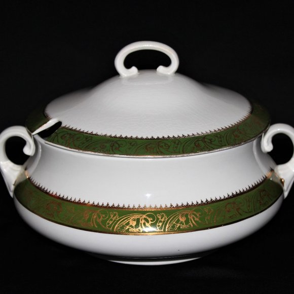 Gorgeous Antique Homer Laughlin Footed Tureen | Genesee Tureen 1914 - Picture 11 of 11